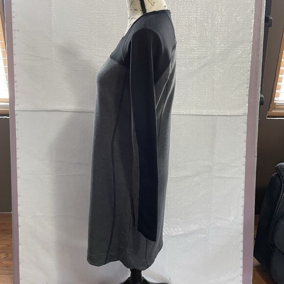 Athleta Dress Size Small Gray Black Color-block OMEGA Long Sleeve Bodycon Knit - Picture 4 of 11